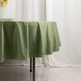 Dusty Sage Green Premium Scuba Round Tablecloth, Wrinkle Free Polyester Seamless Tablecloth - 90inch