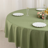 Dusty Sage Green Premium Scuba Round Tablecloth, Wrinkle Free Polyester Seamless Tablecloth - 90inch