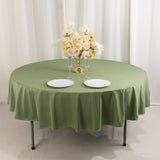 Dusty Sage Green Premium Scuba Round Tablecloth, Wrinkle Free Polyester Seamless Tablecloth - 90inch