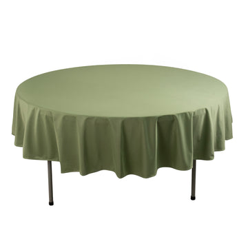 90" Dusty Sage Green Premium Scuba Wrinkle Free Round Tablecloth, Seamless Scuba Polyester Tablecloth