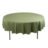 90" Dusty Sage Green Premium Scuba Wrinkle Free Round Tablecloth, Scuba Polyester Tablecloth