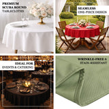 Premium scuba round tablecloths for events and catering, wrinkle-free and stain-resistant.