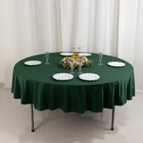 Hunter Emerald Green Premium Scuba Round Tablecloth, Wrinkle Free Polyester Seamless - 90inch