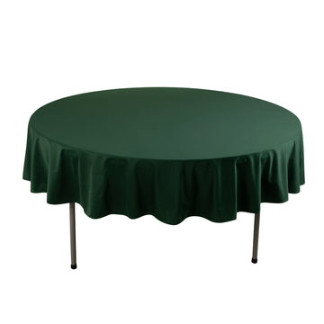 90" Hunter Emerald Green Premium Scuba Wrinkle Free Round Tablecloth, Seamless Scuba Polyester Tablecloth