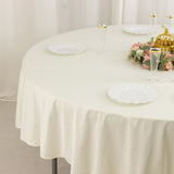 Ivory Premium Scuba Round Tablecloth, Wrinkle Free Polyester Seamless Tablecloth - 90inch