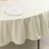 Ivory Premium Scuba Round Tablecloth, Wrinkle Free Polyester Seamless Tablecloth - 90inch