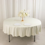 Ivory Premium Scuba Round Tablecloth, Wrinkle Free Polyester Seamless Tablecloth - 90inch