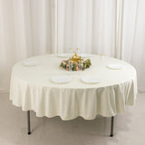 Ivory Premium Scuba Round Tablecloth, Wrinkle Free Polyester Seamless Tablecloth - 90inch