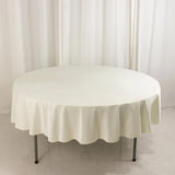 90" Ivory Premium Scuba Wrinkle Free Round Tablecloth, Scuba Polyester Tablecloth
