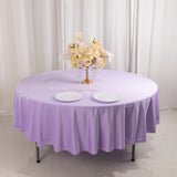 Lavender Premium Scuba Round Tablecloth, Lilac Wrinkle Free Polyester Seamless Tablecloth - 90inch