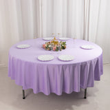 Lavender Premium Scuba Round Tablecloth, Lilac Wrinkle Free Polyester Seamless Tablecloth - 90inch