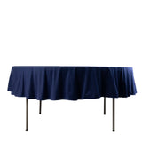 Navy Blue Premium Scuba Round Tablecloth, Wrinkle Free Polyester Seamless Tablecloth - 90inch