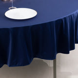 Navy Blue Premium Scuba Round Tablecloth, Wrinkle Free Polyester Seamless Tablecloth - 90inch