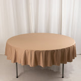 90" Nude Premium Scuba Wrinkle Free Round Tablecloth, Seamless Scuba Polyester Tablecloth