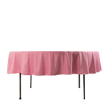 Pink Premium Scuba Round Tablecloth, Wrinkle Free Polyester Seamless Tablecloth - 90inch