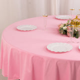 Pink Premium Scuba Round Tablecloth, Wrinkle Free Polyester Seamless Tablecloth - 90inch