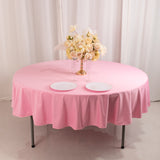 Pink Premium Scuba Round Tablecloth, Wrinkle Free Polyester Seamless Tablecloth - 90inch