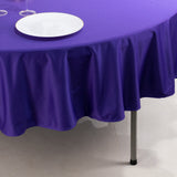 Purple Premium Scuba Round Tablecloth, Wrinkle Free Polyester Seamless Tablecloth - 90inch