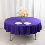 Purple Premium Scuba Round Tablecloth, Wrinkle Free Polyester Seamless Tablecloth - 90inch