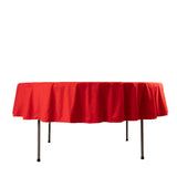 Red Premium Scuba Round Tablecloth, Wrinkle Free Polyester Seamless Tablecloth - 90inch