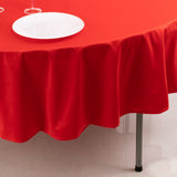 Red Premium Scuba Round Tablecloth, Wrinkle Free Polyester Seamless Tablecloth - 90inch