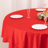 Red Premium Scuba Round Tablecloth, Wrinkle Free Polyester Seamless Tablecloth - 90inch