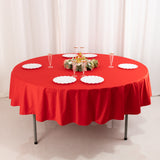 Red Premium Scuba Round Tablecloth, Wrinkle Free Polyester Seamless Tablecloth - 90inch