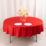 Red Premium Scuba Round Tablecloth, Wrinkle Free Polyester Seamless Tablecloth - 90inch