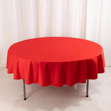 90" Red Premium Scuba Wrinkle Free Round Tablecloth, Scuba Polyester Tablecloth