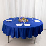 Royal Blue Premium Scuba Round Tablecloth, Wrinkle Free Polyester Seamless Tablecloth - 90inch