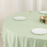 90\" Sage Green Premium Scuba Wrinkle Free Round Tablecloth, Scuba Polyester Tablecloth