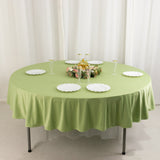 Sage Green Premium Scuba Round Tablecloth, Wrinkle Free Polyester Seamless Tablecloth - 90inch