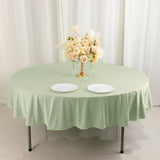 90\" Sage Green Premium Scuba Wrinkle Free Round Tablecloth, Scuba Polyester Tablecloth
