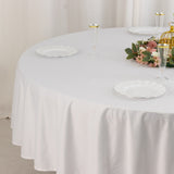 White Premium Scuba Round Tablecloth, Wrinkle Free Polyester Seamless Tablecloth - 90inch