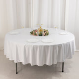 White Premium Scuba Round Tablecloth, Wrinkle Free Polyester Seamless Tablecloth - 90inch