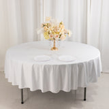 White Premium Scuba Round Tablecloth, Wrinkle Free Polyester Seamless Tablecloth - 90inch