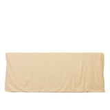 6ft Scuba Rectangular Fitted Tablecloth Beige – Wrinkle-Free, Stain Resistant