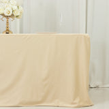 6ft Scuba Rectangular Fitted Tablecloth Beige – Wrinkle-Free, Stain Resistant