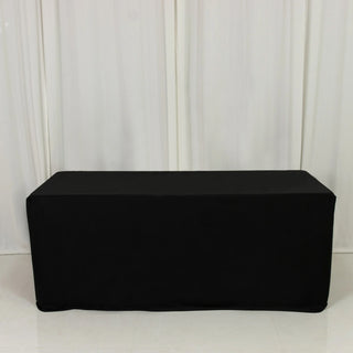 <strong>Wrinkle-Free 6ft Scuba Tablecloth in Black</strong>