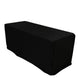 6ft Scuba Rectangular Fitted Tablecloth Black – Wrinkle-Free, Stain Resistant