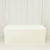6ft Scuba Rectangular Fitted Tablecloth Ivory – Wrinkle-Free, Stain Resistant