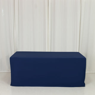 <strong>Wrinkle-Free 6ft Scuba Tablecloth in Navy Blue</strong>