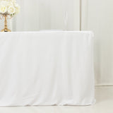 6ft Scuba Rectangular Fitted Tablecloth White – Wrinkle-Free, Stain Resistant