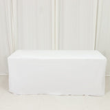 6ft Scuba Rectangular Fitted Tablecloth White – Wrinkle-Free, Stain Resistant
