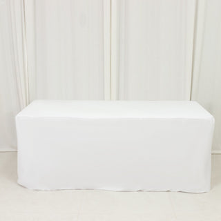<strong>Wrinkle-Free 6ft Scuba Tablecloth in White</strong>