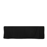 8ft Scuba Rectangular Fitted Tablecloth Black – Wrinkle-Free, Stain Resistant