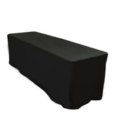 8ft Scuba Rectangular Fitted Tablecloth Black – Wrinkle-Free, Stain Resistant