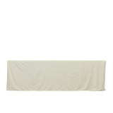 Cream fabric table cover on a plain white backdrop.