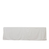 8ft Scuba Rectangular Fitted Tablecloth White – Wrinkle-Free, Stain Resistant