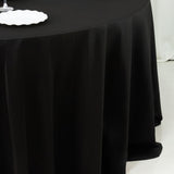 Fire Retardant Scuba Tablecloth – 120inch Round Black, Wrinkle Free, Stain Resistant, Seamless